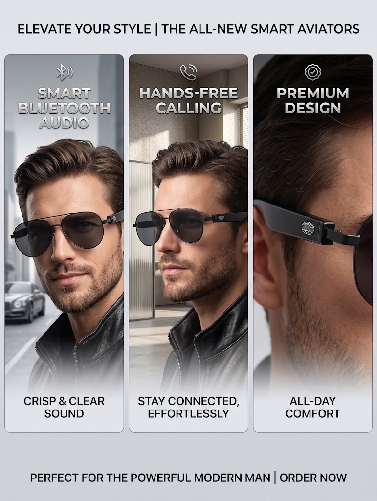 Bluetooth Smart Aviator Sungla - Sunglasses Aviator Polarized review and price