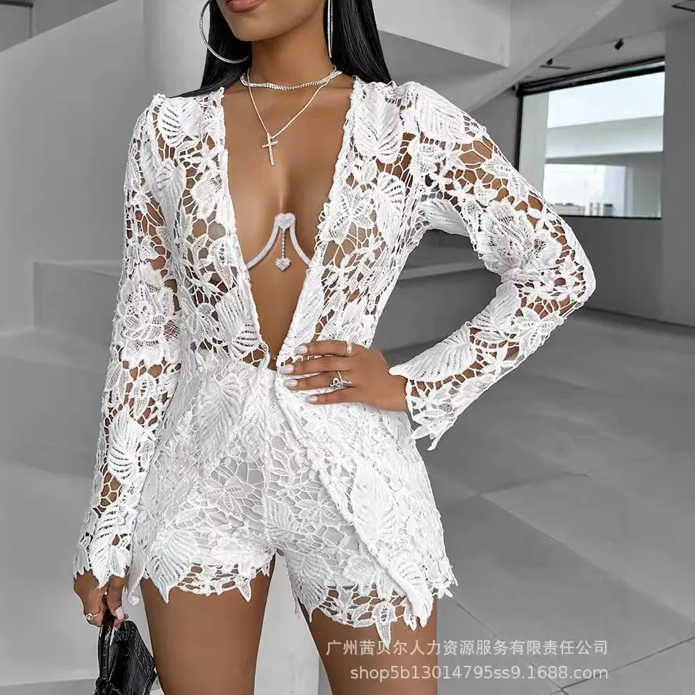 Women Sexy Short Sets Hollow O - Linen Shirt Breathable review and price