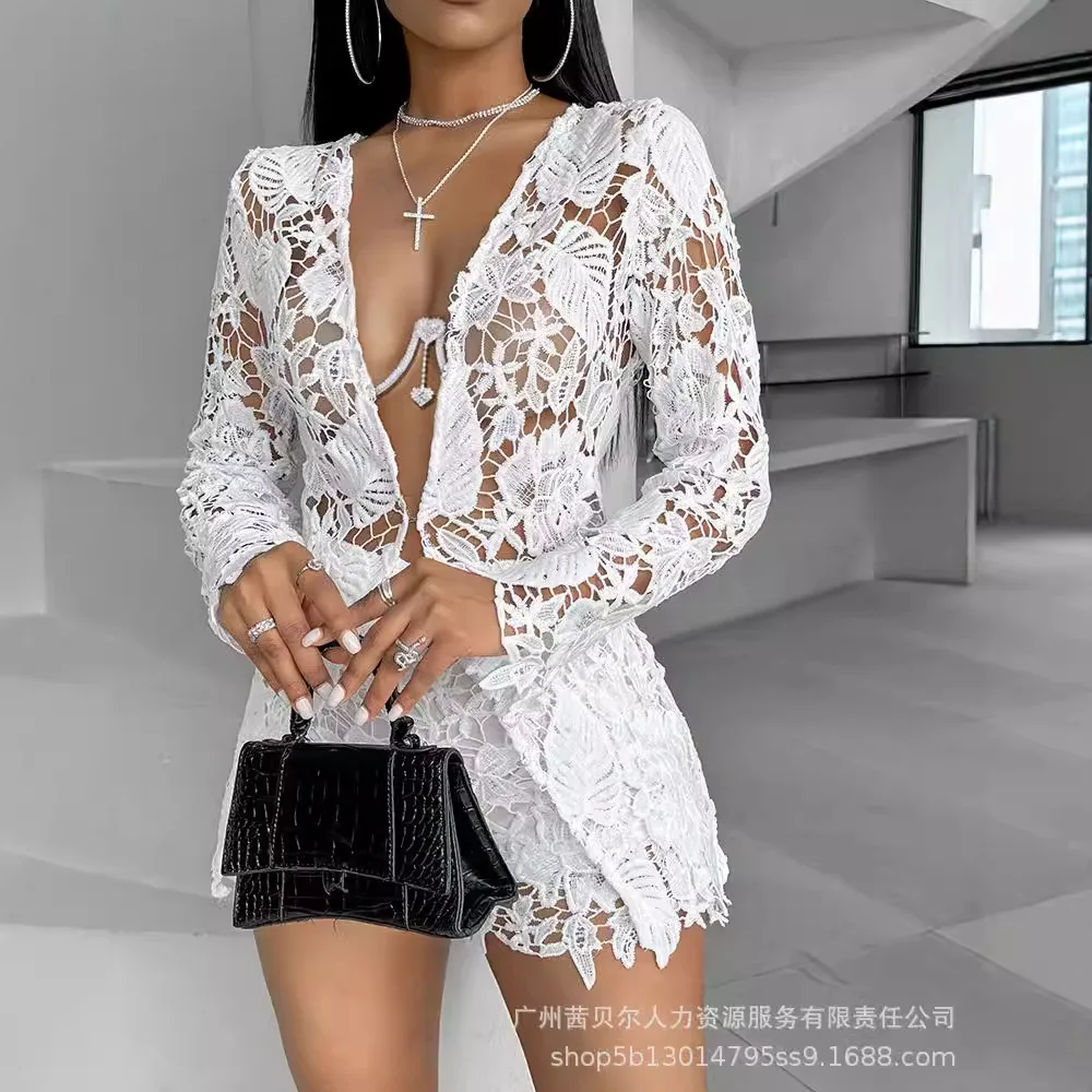 Women Sexy Short Sets Hollow O - Linen Shirt Breathable review and price