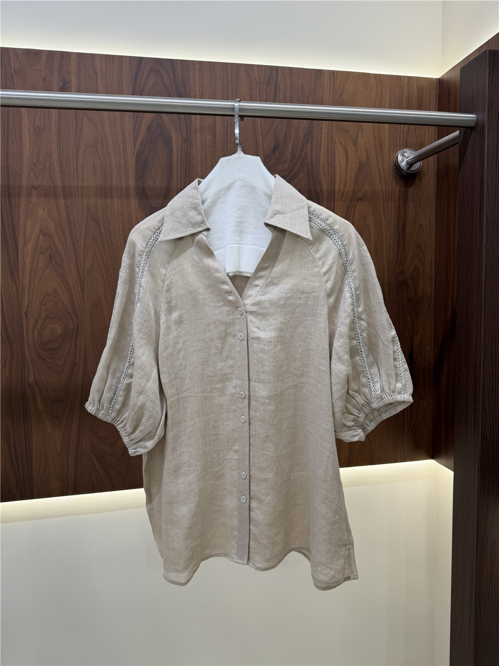 Women's Lape Short-Sleeve Shir - Short Linen Drawstring review and price