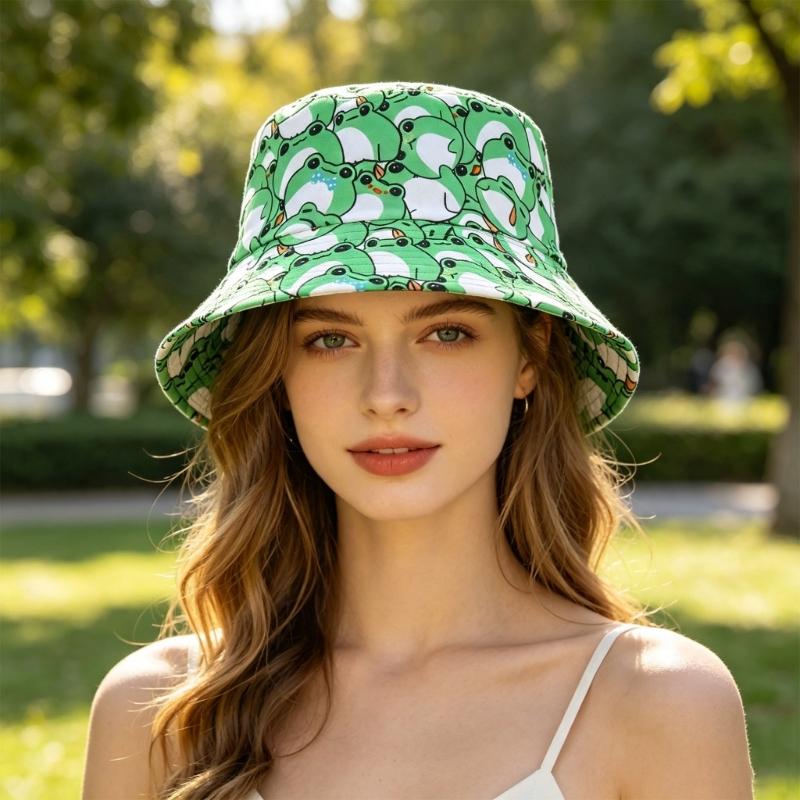 Packable Frogs Print Bucket Ha - Packable Hat Nylon review and price