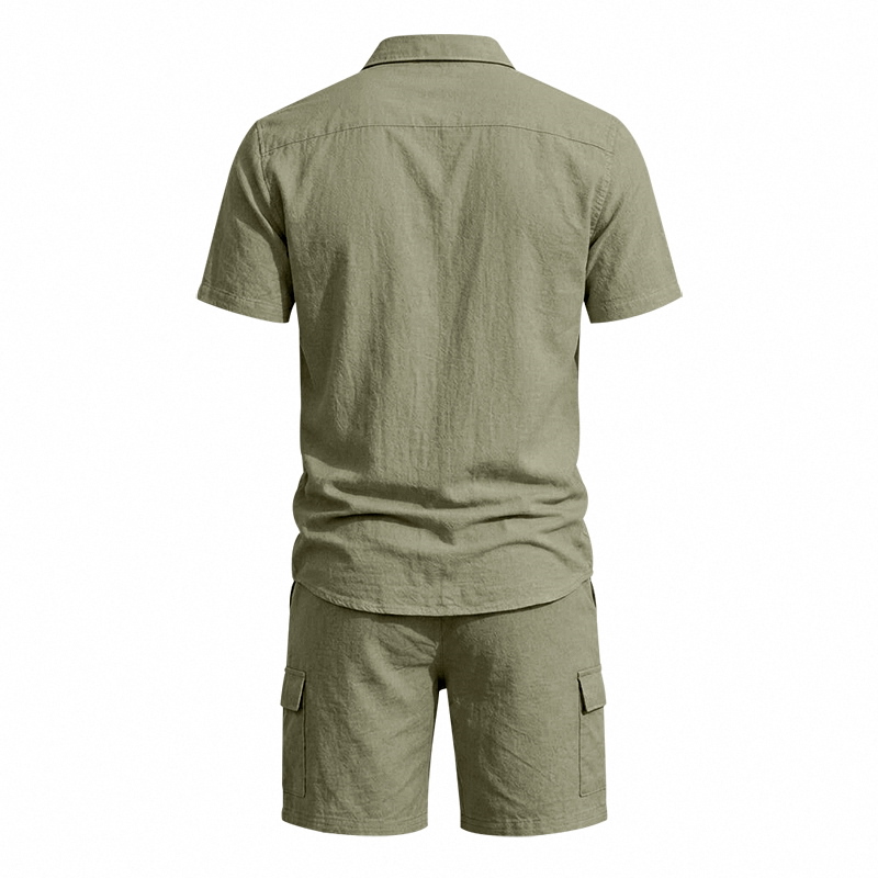 Men Summer American Linen Two  - Linen Shirt Breathable review and price